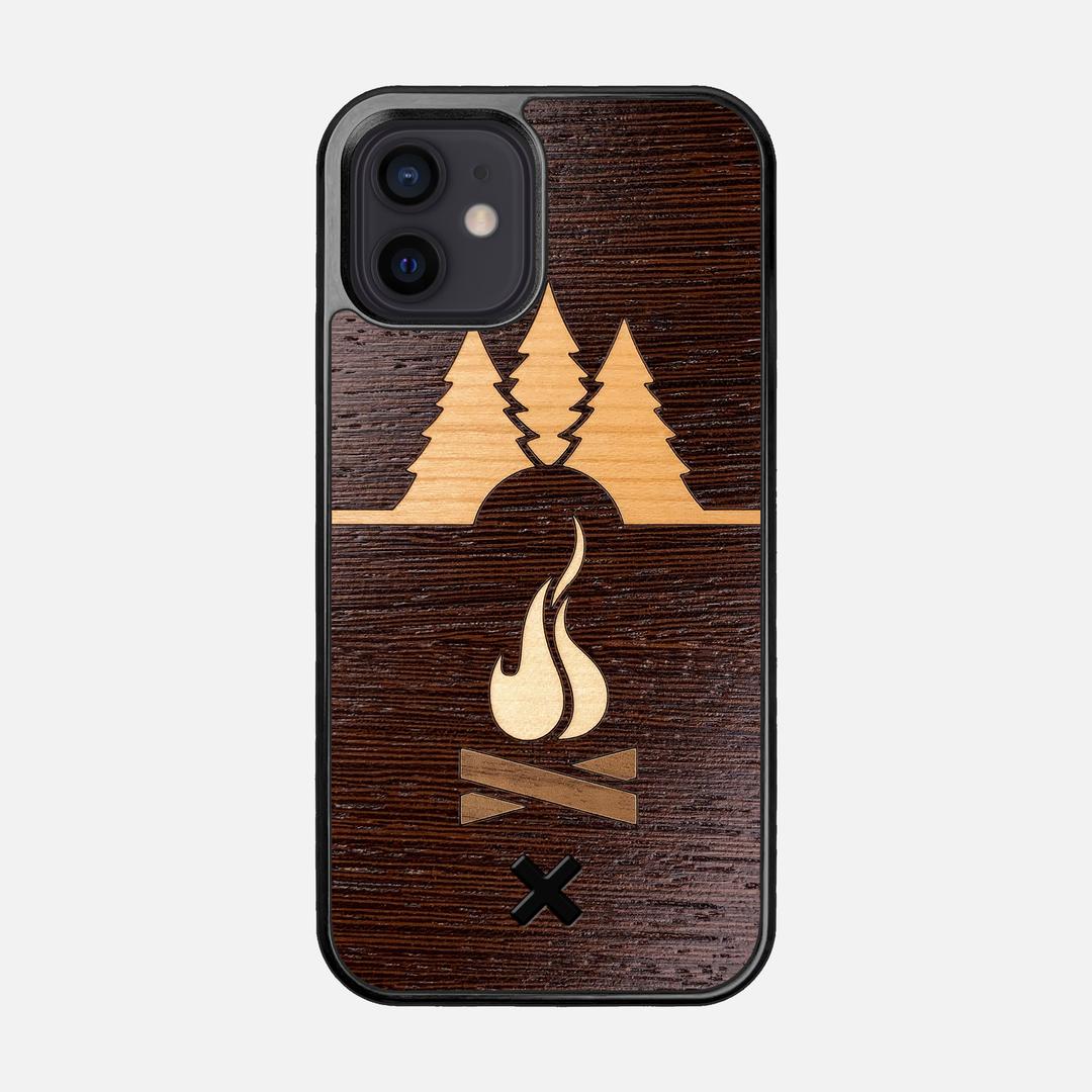 Nomad Case for the Apple iPhone 12 featuring a Wenge, Cherry, Maple, and Walnut Wood backer with the Keyway X Mark#Phone Model_iPhone 12
