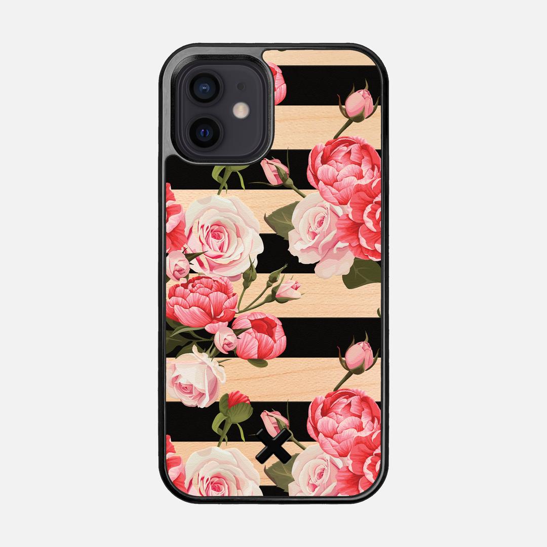 Peony Case for the Apple iPhone 12 featuring a UV Printed Maple Wood backer with the Keyway X Mark#Phone Model_iPhone 12