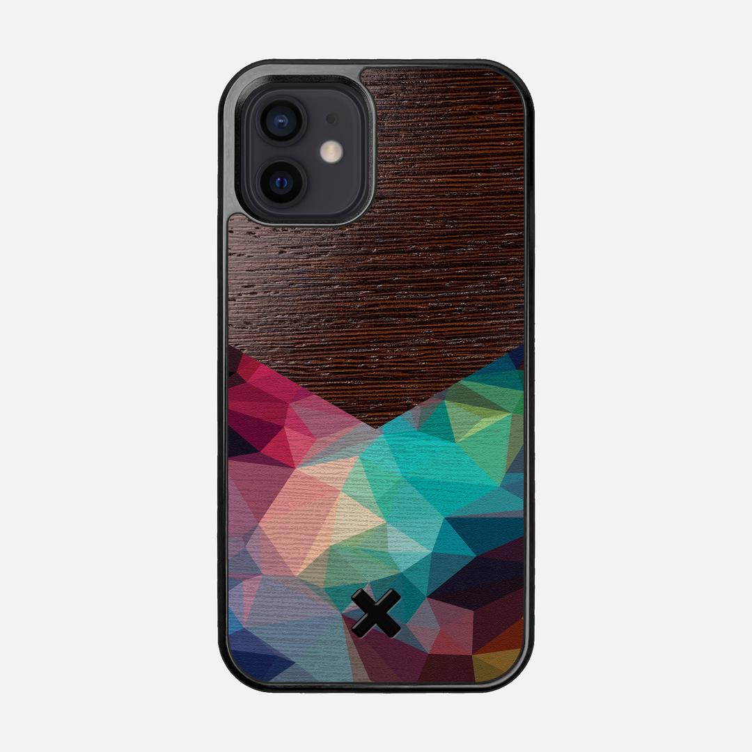 Prism Case for the Apple iPhone 12 featuring a UV Printed Wenge Wood backer with the Keyway X Mark#Phone Model_iPhone 12