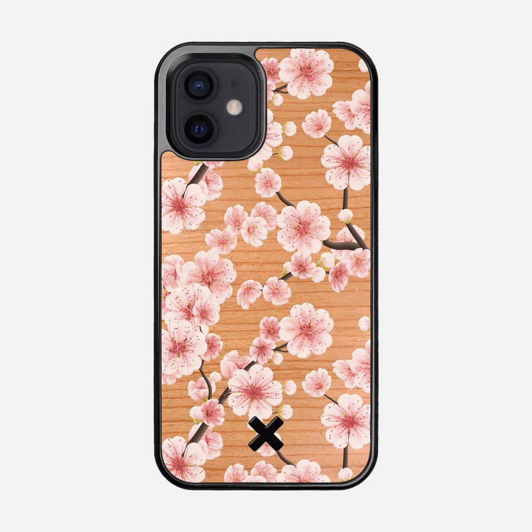 Sakura Case for the Apple iPhone 12 featuring a UV Printed Cherry Wood backer with the Keyway X Mark#Phone Model_iPhone 12