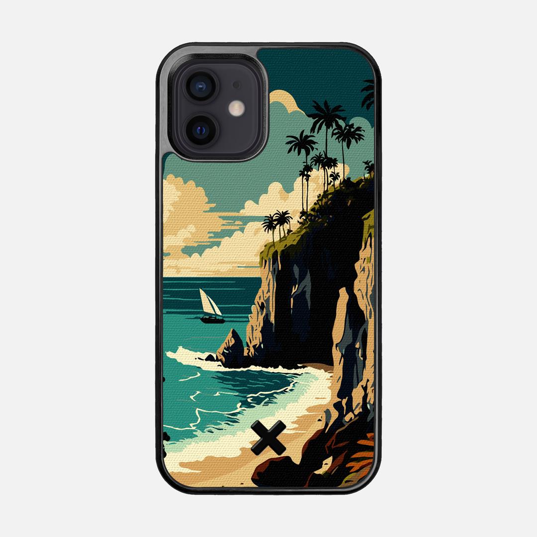 Seaside Case for the Apple iPhone 12 featuring a UV Printed Cotton Canvas backer with the Keyway X Mark#Phone Model_iPhone 12