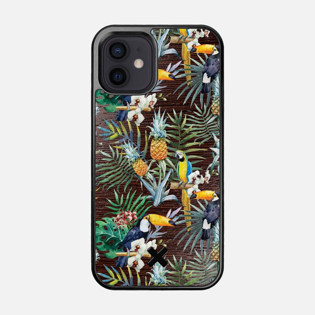 Tropic Case for the Apple iPhone 12 featuring a UV Printed and Wenge Wood backer with the Keyway X Mark#Phone Model_iPhone 12