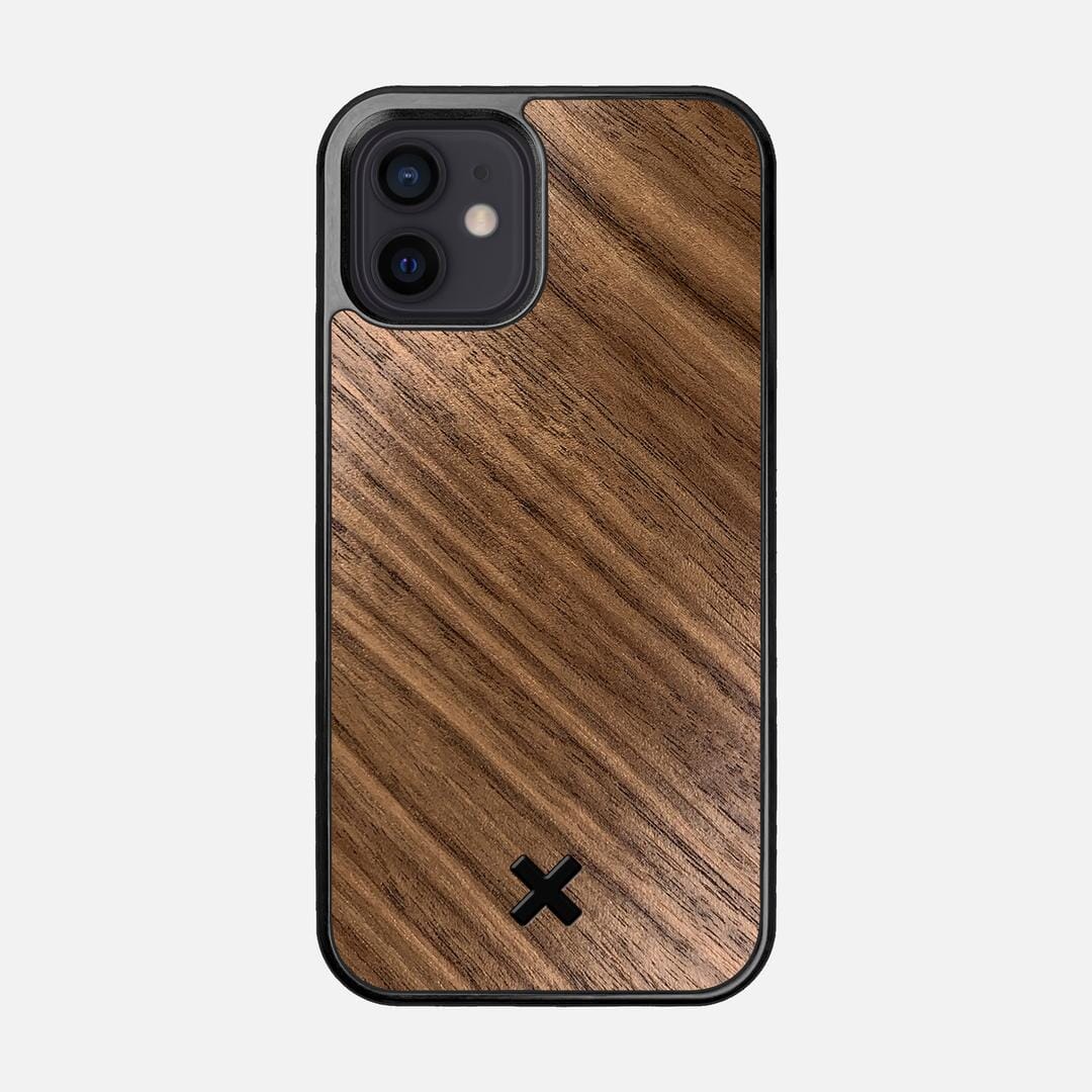 Walnut Pure Case for the Apple iPhone 12 featuring a Walnut Wood backer with the Keyway X Mark#Phone Model_iPhone 12