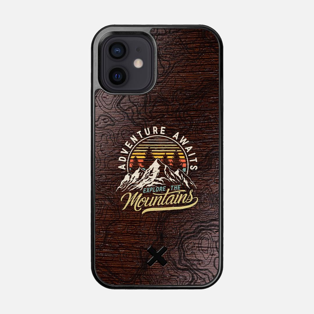 Wanderlust Case for the Apple iPhone 12 featuring a UV Printed Wenge Wood backer with the Keyway X Mark#Phone Model_iPhone 12