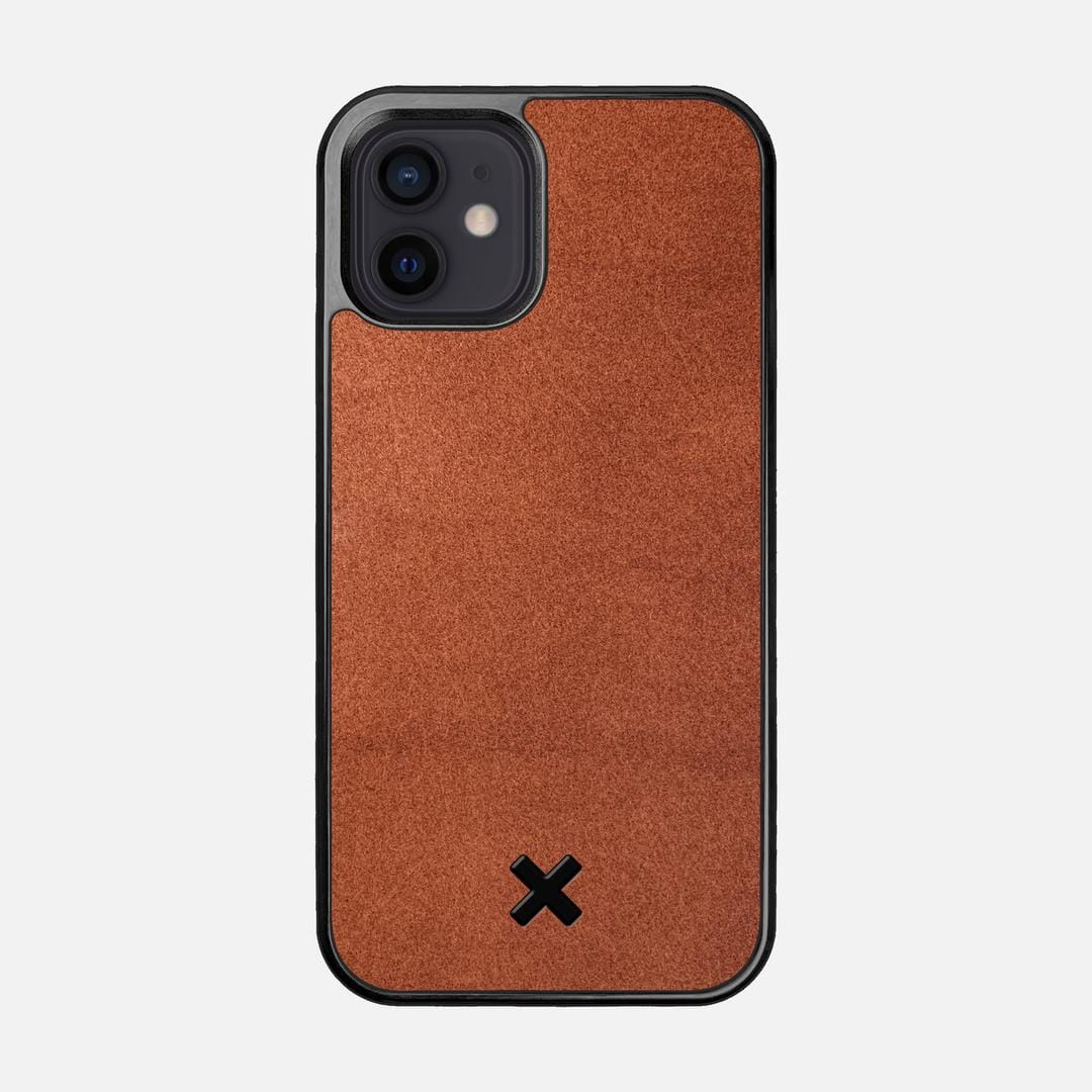 Whiskey Leather Case for the Apple iPhone 12 featuring a Genuine Leather backer with the Keyway X Mark#Phone Model_iPhone 12