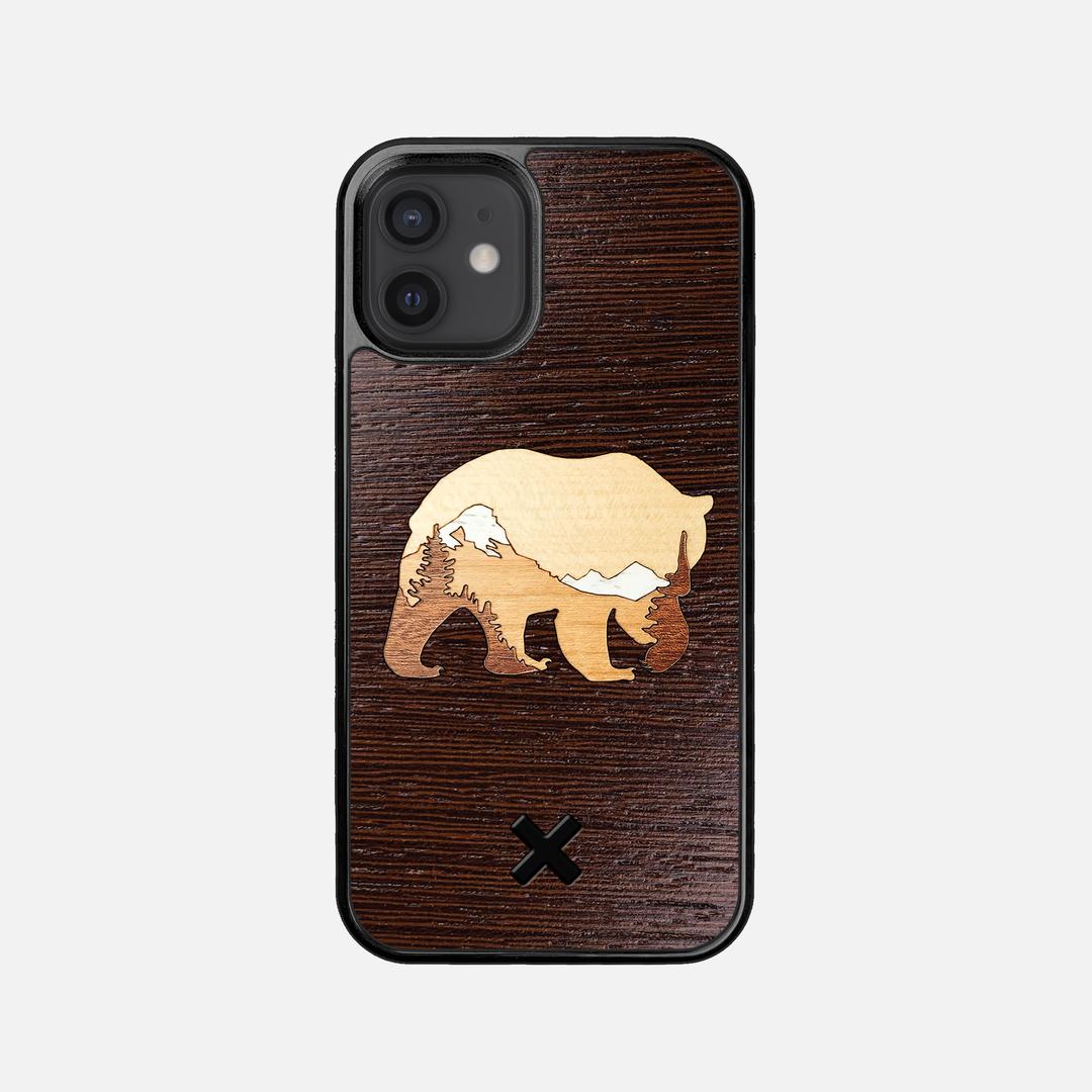 Bear Mountain Case for the Apple iPhone 12 Mini featuring a Wenge, Maple, Cherry, and Sapele Wood backer with the Keyway X Mark#Phone Model_iPhone 12 Mini