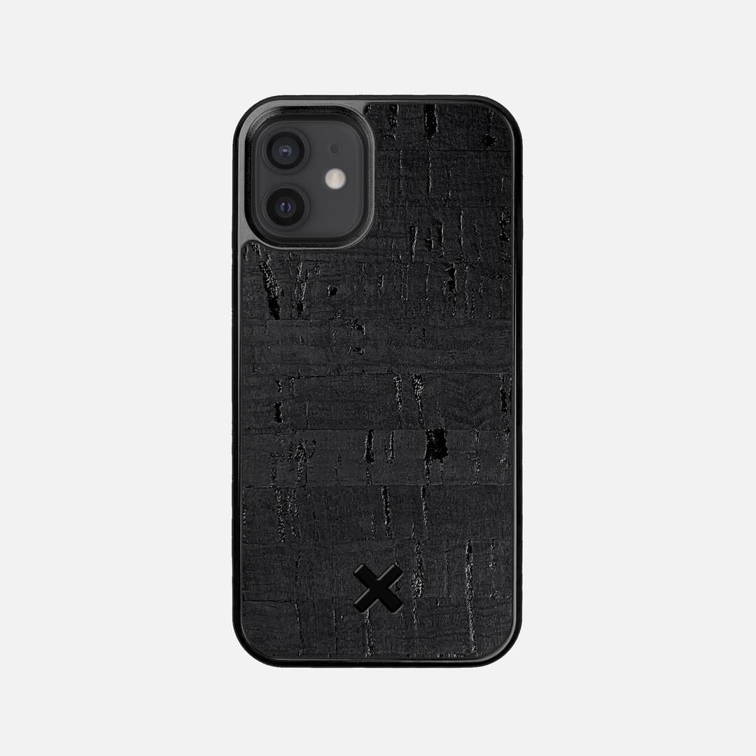 Black Cork Case for the Apple iPhone 12 Mini featuring a Genuine Cork backer with the Keyway X Mark#Phone Model_iPhone 12 Mini