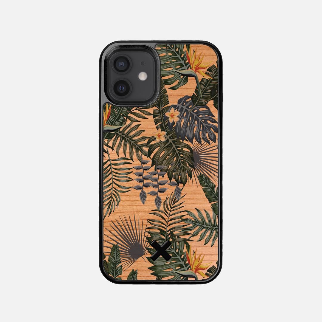 Flora Case for the Apple iPhone 12 Mini featuring a UV Printed Cherry Wood backer with the Keyway X Mark#Phone Model_iPhone 12 Mini