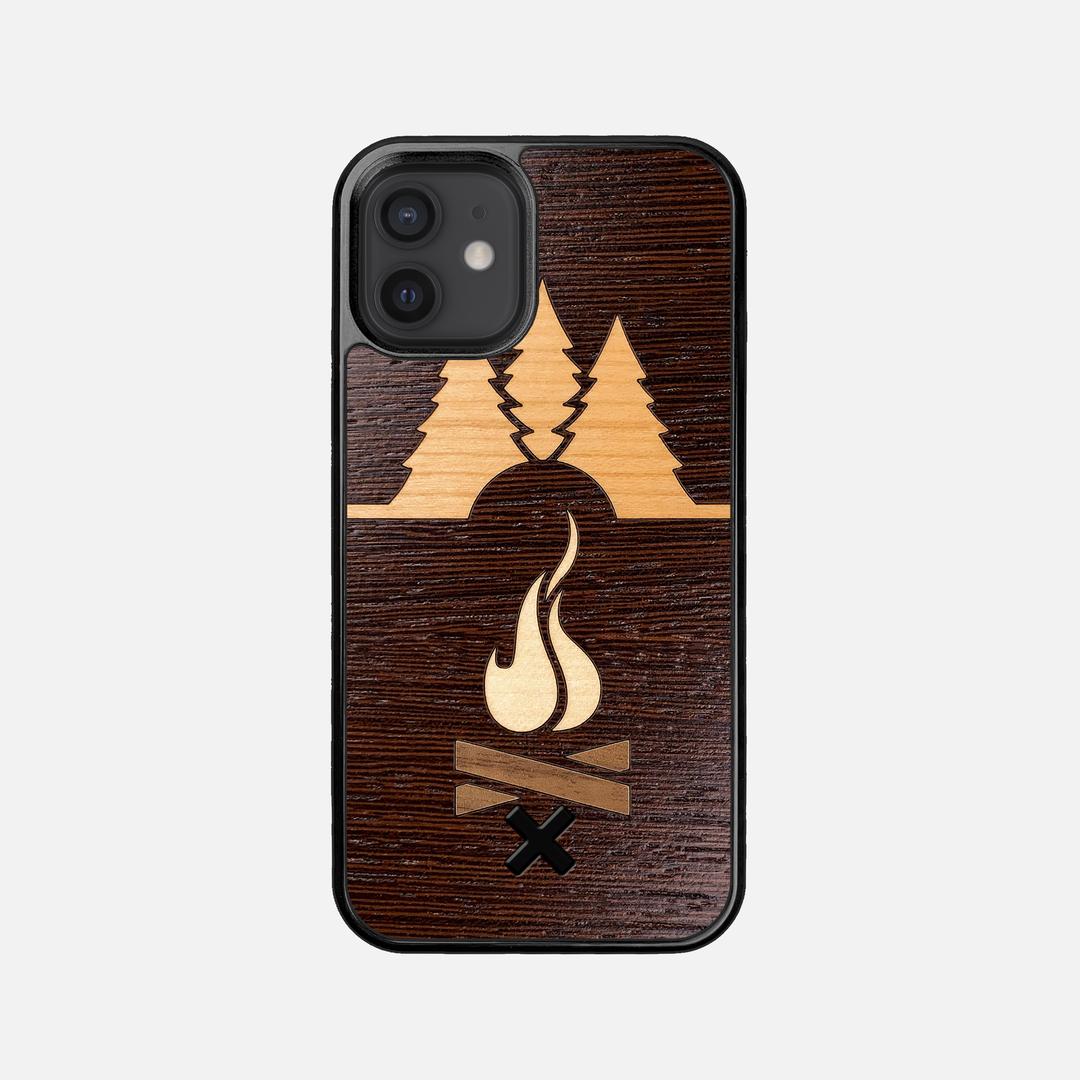 Nomad Case for the Apple iPhone 12 Mini featuring a Wenge, Cherry, Maple, and Walnut Wood backer with the Keyway X Mark#Phone Model_iPhone 12 Mini