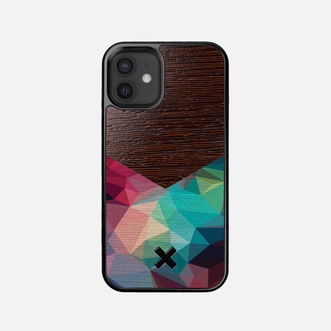 Prism Case for the Apple iPhone 12 Mini featuring a UV Printed Wenge Wood backer with the Keyway X Mark#Phone Model_iPhone 12 Mini