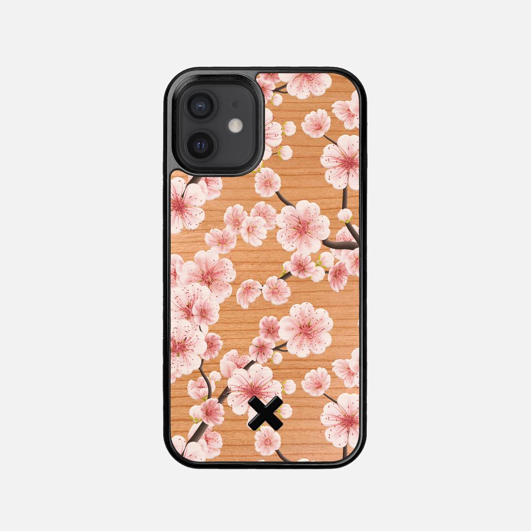 Sakura Case for the Apple iPhone 12 Mini featuring a UV Printed Cherry Wood backer with the Keyway X Mark#Phone Model_iPhone 12 Mini