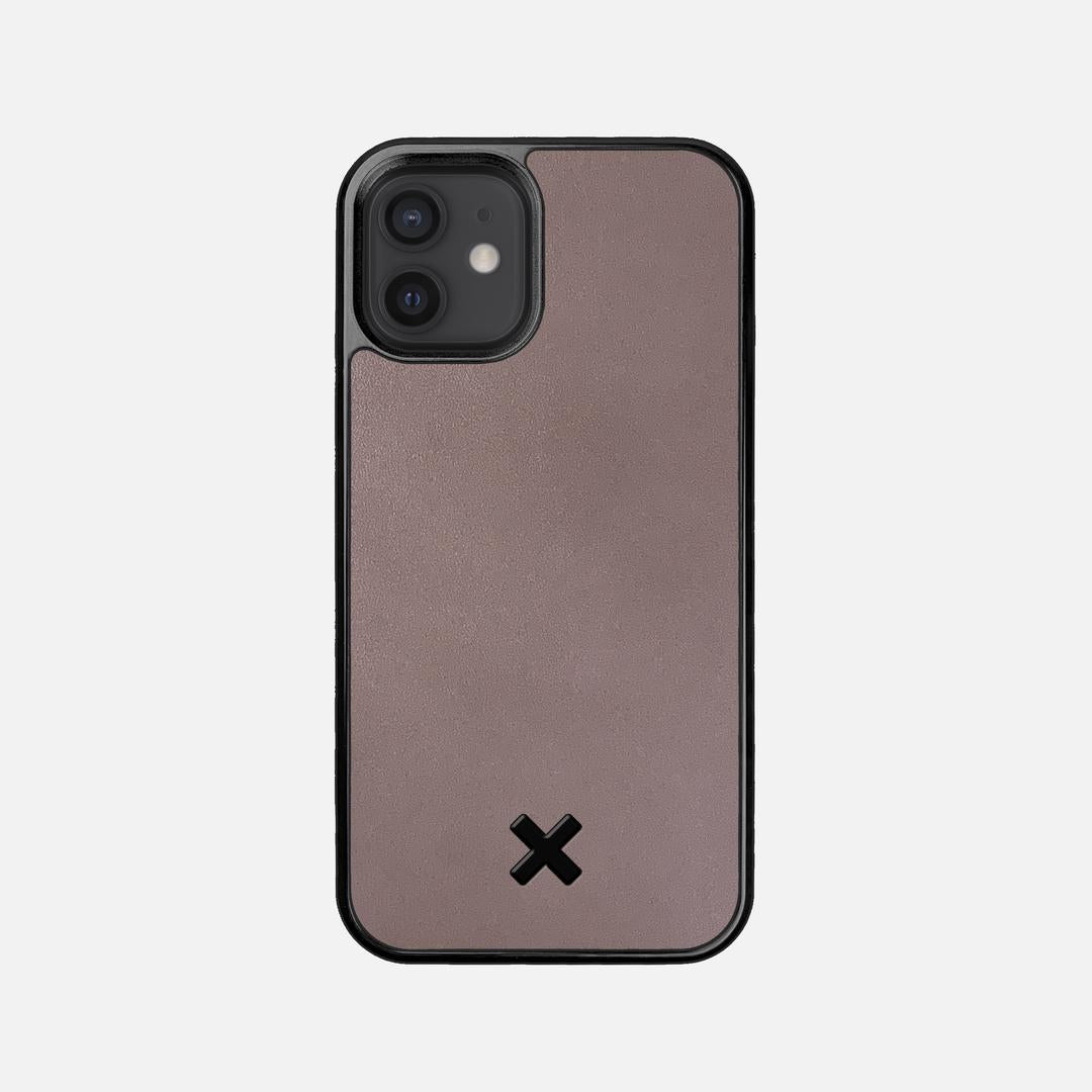 Slate Leather Case for the Apple iPhone 12 Mini featuring a Genuine Leather backer with the Keyway X Mark#Phone Model_iPhone 12 Mini