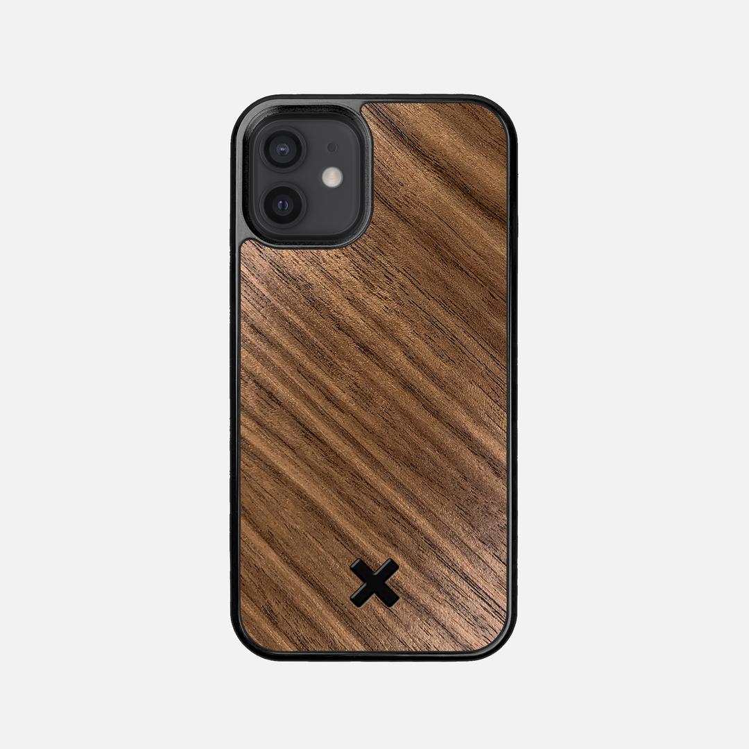 Walnut Pure Case for the Apple iPhone 12 Mini featuring a Walnut Wood backer with the Keyway X Mark#Phone Model_iPhone 12 Mini