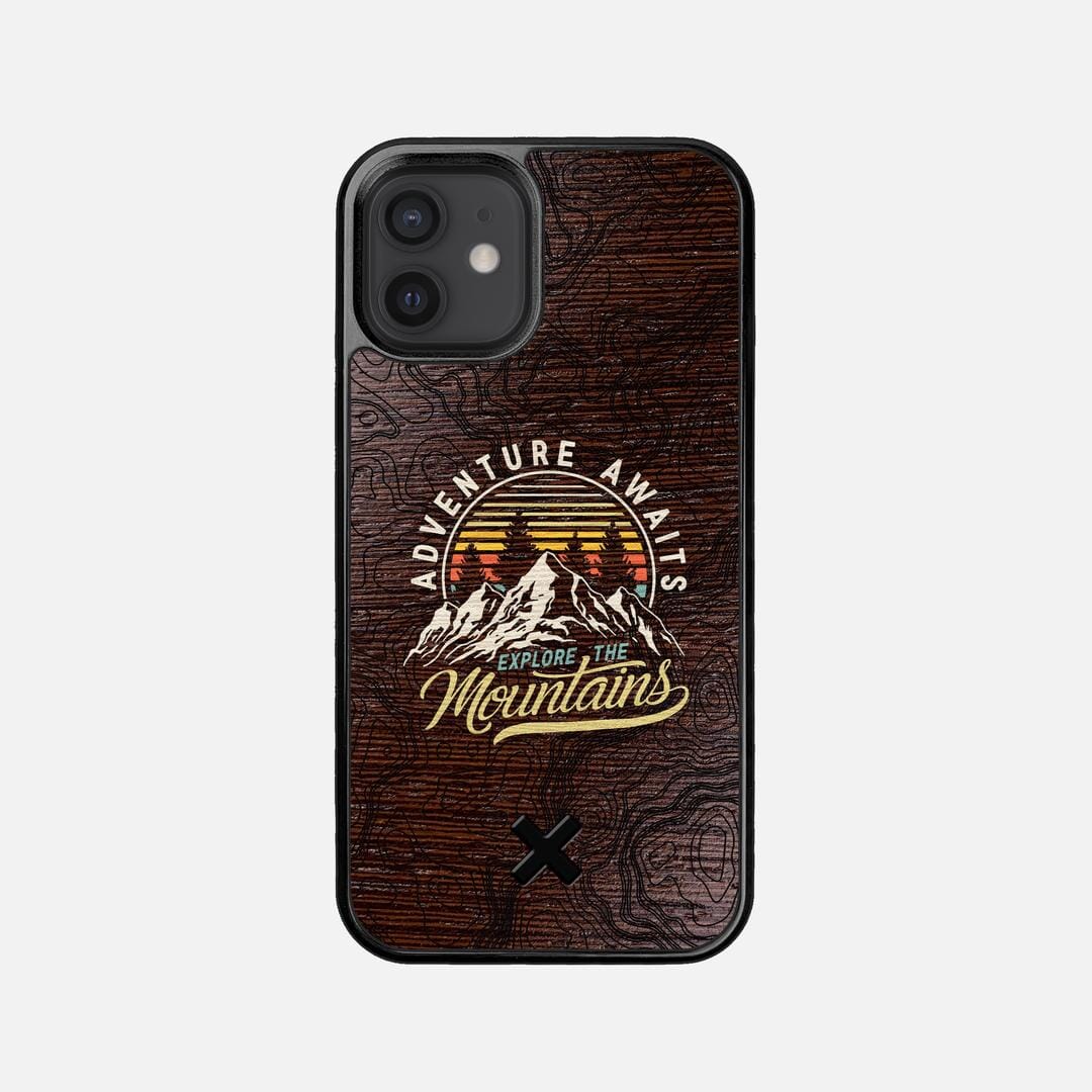 Wanderlust Case for the Apple iPhone 12 Mini featuring a UV Printed Wenge Wood backer with the Keyway X Mark#Phone Model_iPhone 12 Mini
