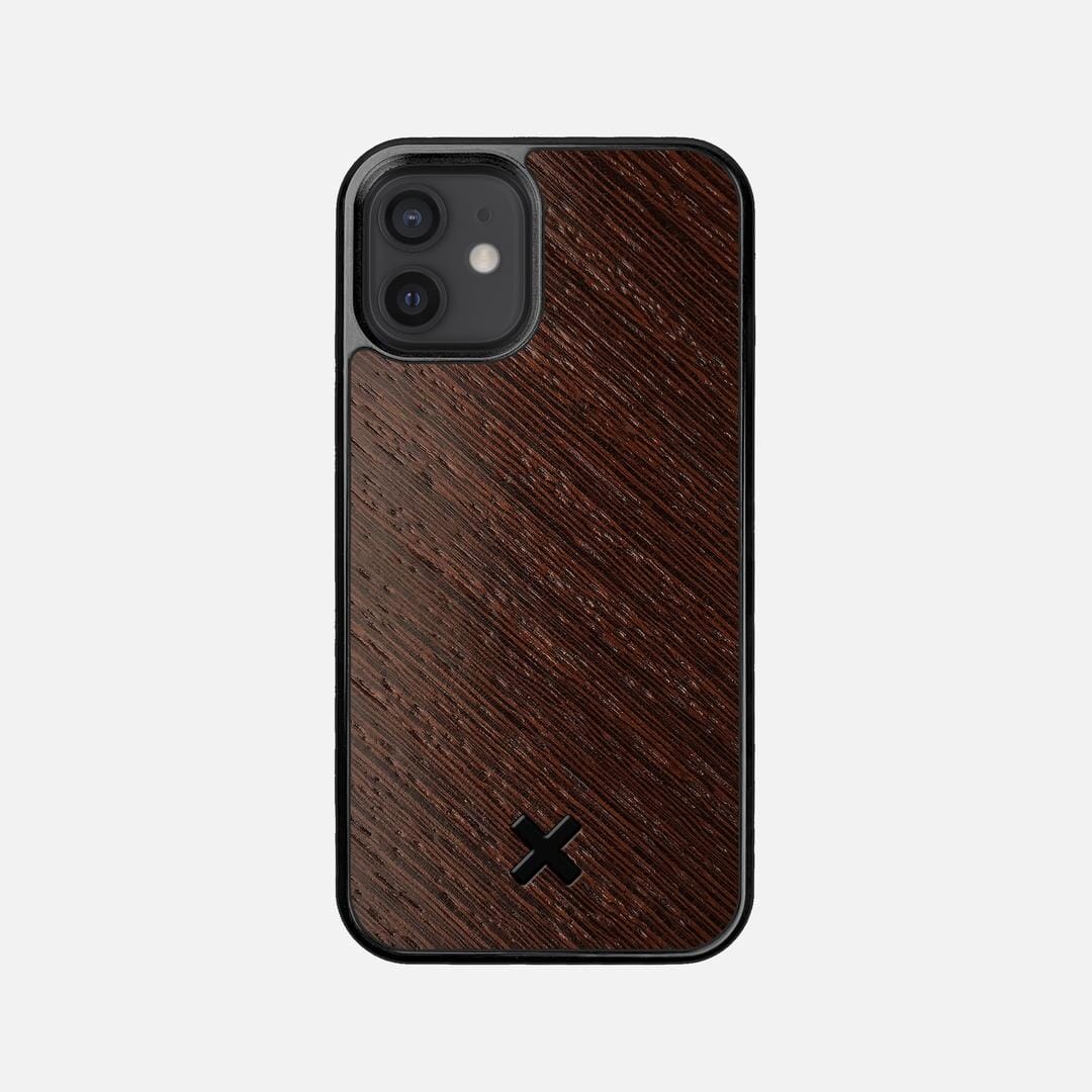 Wenge Pure Case for the Apple iPhone 12 Mini featuring a Wenge Wood backer with the Keyway X Mark#Phone Model_iPhone 12 Mini