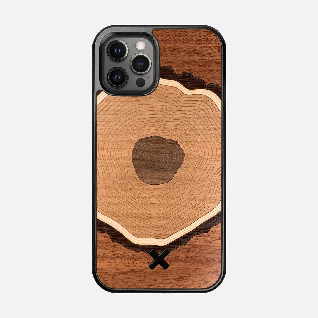 Arbor Case for the Apple iPhone 12 Pro featuring a Sapele, Wenge, Maple, Cherry, and Walnut Wood backer with the Keyway X Mark#Phone Model_iPhone 12 Pro