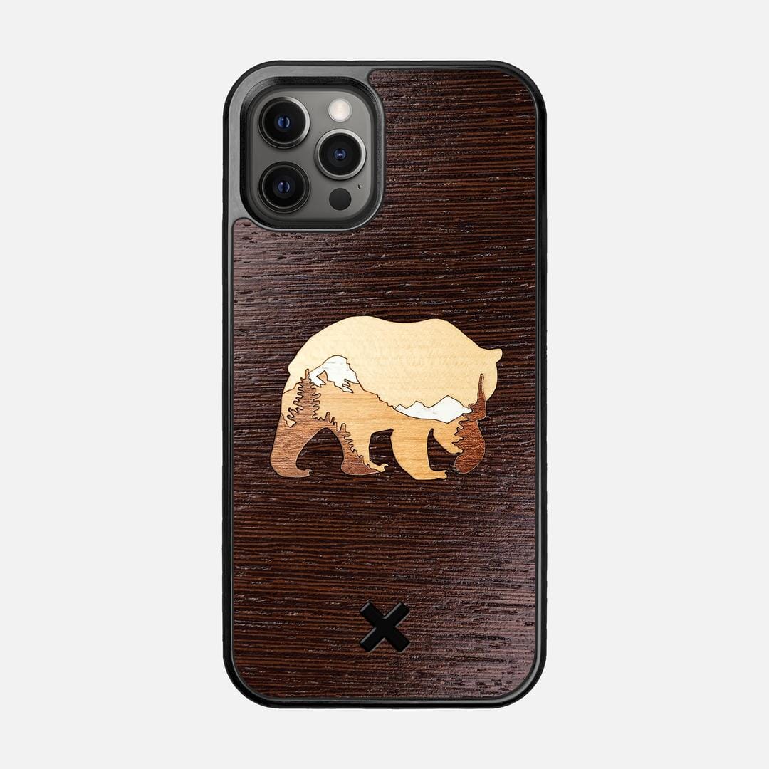 Bear Mountain Case for the Apple iPhone 12 Pro featuring a Wenge, Maple, Cherry, and Sapele Wood backer with the Keyway X Mark#Phone Model_iPhone 12 Pro