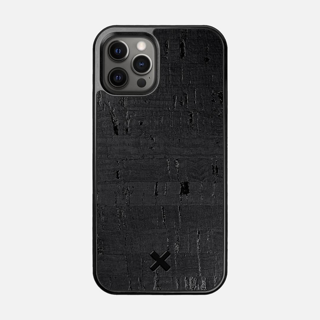 Black Cork Case for the Apple iPhone 12 Pro featuring a Genuine Cork backer with the Keyway X Mark#Phone Model_iPhone 12 Pro