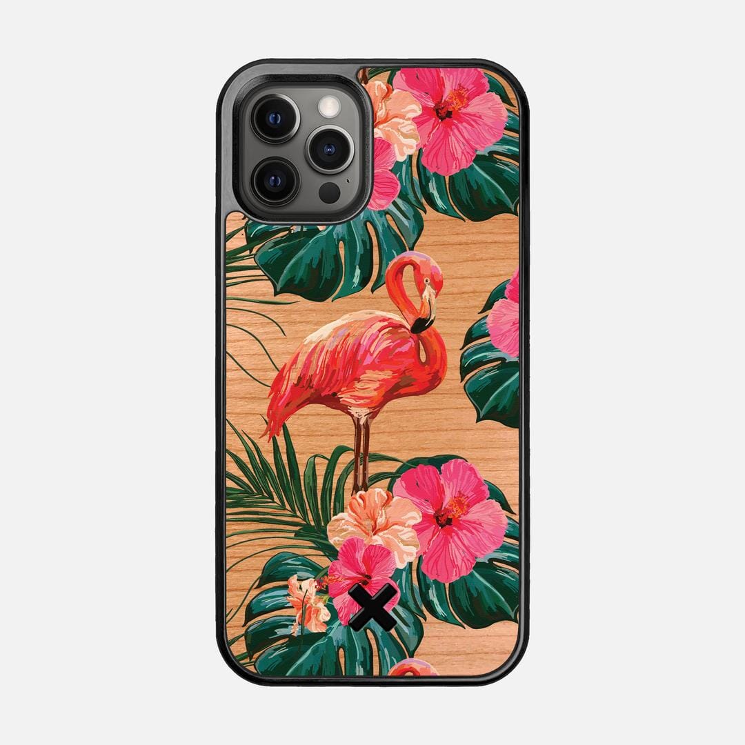 Flamingo Case for the Apple iPhone 12 Pro featuring a UV Printed Cherry Wood backer with the Keyway X Mark#Phone Model_iPhone 12 Pro
