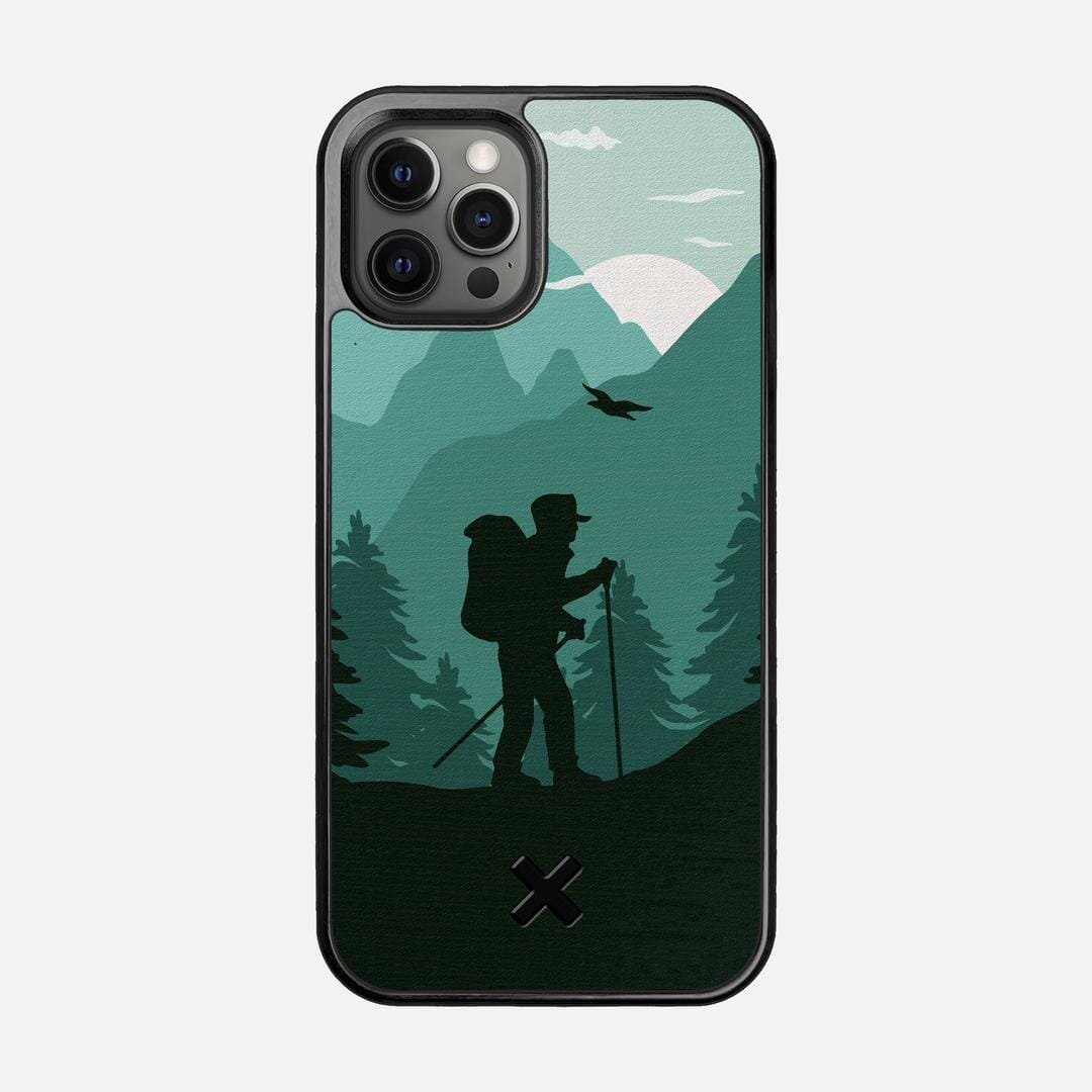 Hiker Case for the Apple iPhone 12 Pro featuring a UV Printed Wenge Wood backer with the Keyway X Mark#Phone Model_iPhone 12 Pro