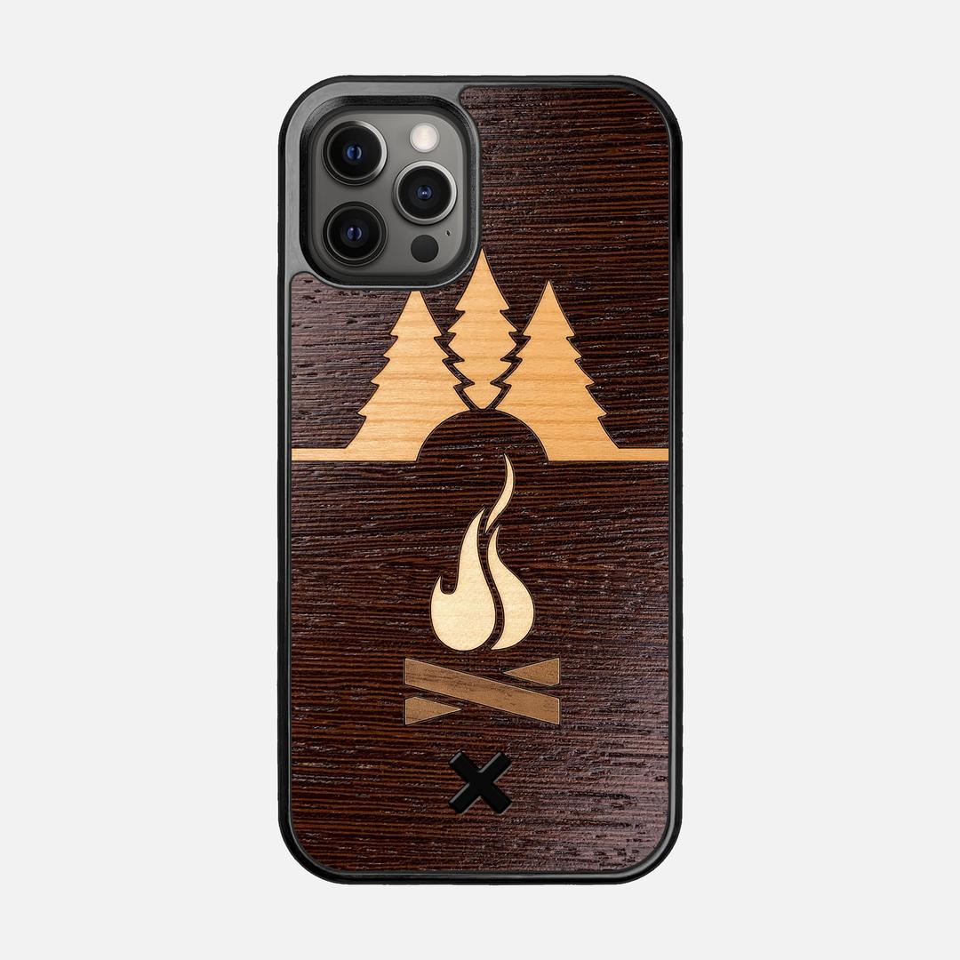 Nomad Case for the Apple iPhone 12 Pro featuring a Wenge, Cherry, Maple, and Walnut Wood backer with the Keyway X Mark#Phone Model_iPhone 12 Pro