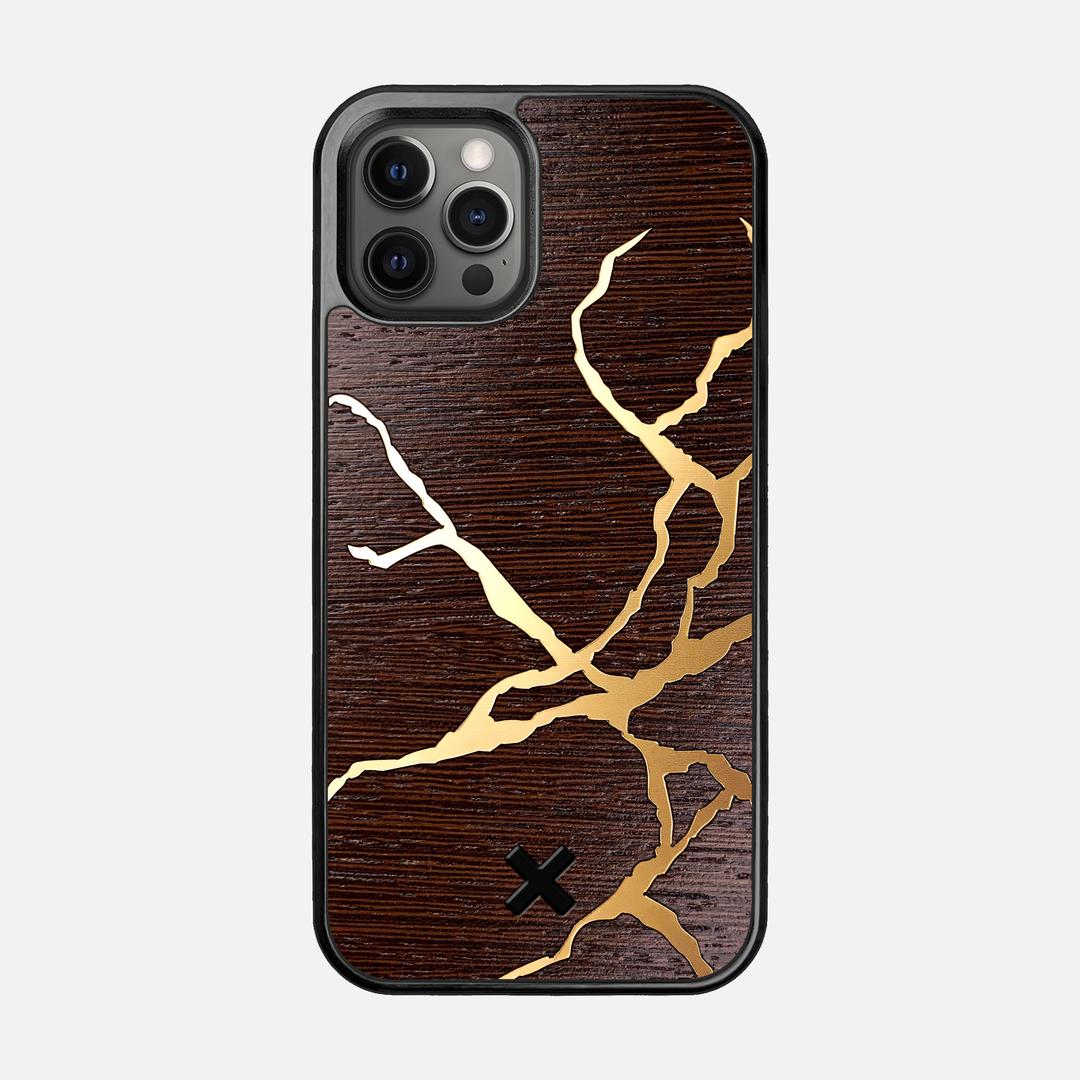 Restore Case for the Apple iPhone 12 Pro featuring a Gold and Wenge Wood backer with the Keyway X Mark#Phone Model_iPhone 12 Pro