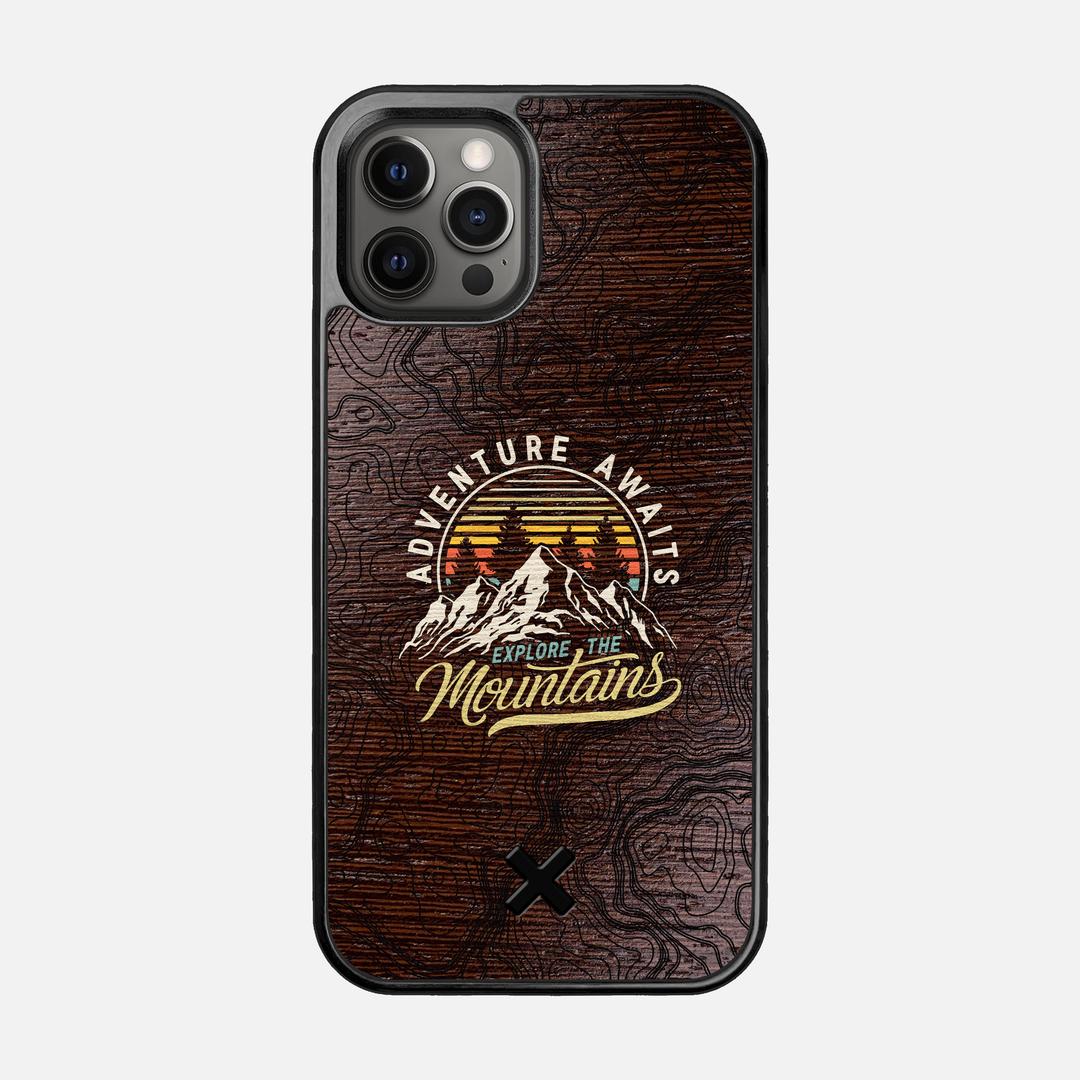 Wanderlust Case for the Apple iPhone 12 Pro featuring a UV Printed Wenge Wood backer with the Keyway X Mark#Phone Model_iPhone 12 Pro