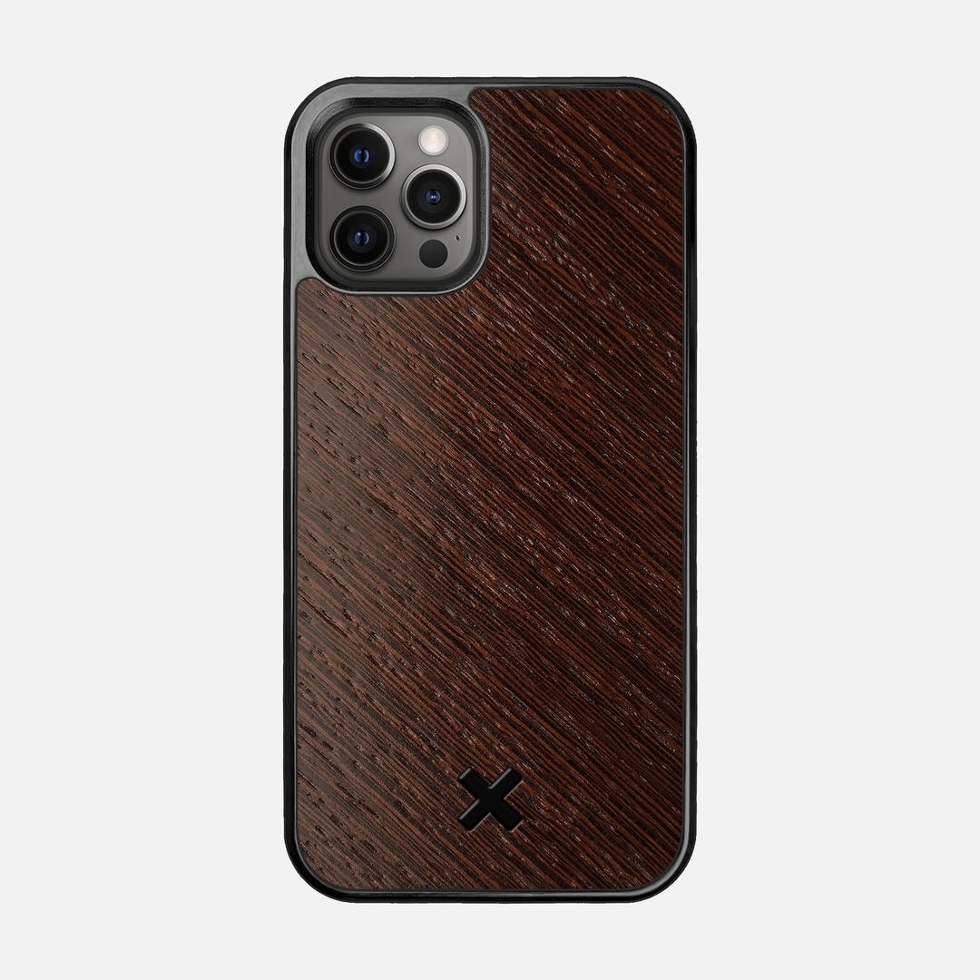 Wenge Pure Case for the Apple iPhone 12 Pro featuring a Wenge Wood backer with the Keyway X Mark#Phone Model_iPhone 12 Pro