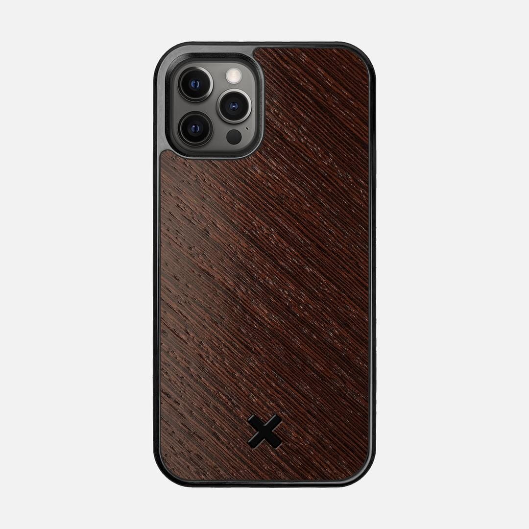 Wenge Pure Case for the Apple iPhone 12 Pro featuring a Wenge Wood backer with the Keyway X Mark#Phone Model_iPhone 12 Pro