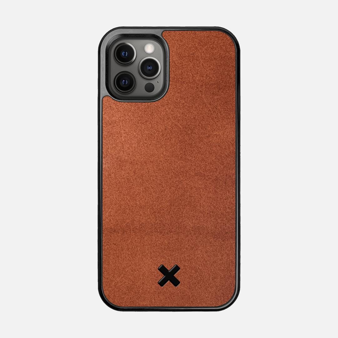 Whiskey Leather Case for the Apple iPhone 12 Pro featuring a Genuine Leather backer with the Keyway X Mark#Phone Model_iPhone 12 Pro
