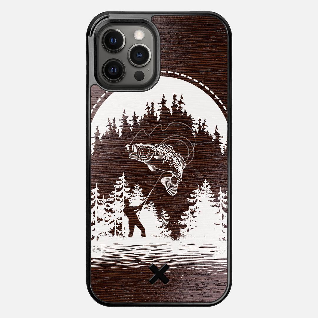 Angler Case for the Apple iPhone 12 Pro Max featuring a UV Print and Wenge Wood backer with the Keyway X Mark#Phone Model_iPhone 12 Pro Max