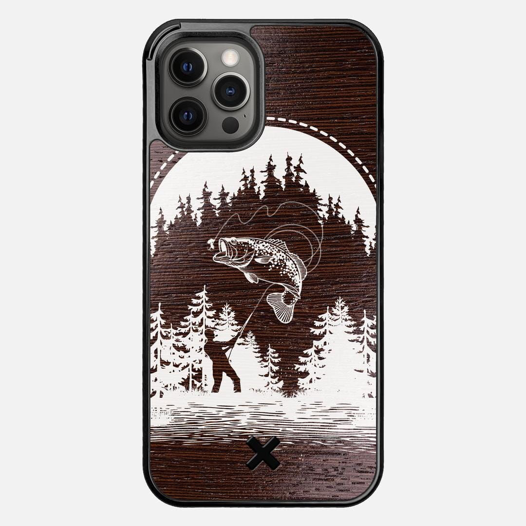 Angler Case for the Apple iPhone 12 Pro Max featuring a UV Print and Wenge Wood backer with the Keyway X Mark#Phone Model_iPhone 12 Pro Max