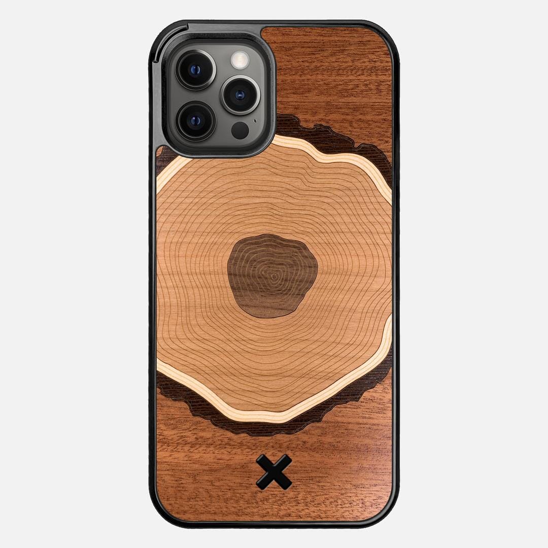 Arbor Case for the Apple iPhone 12 Pro Max featuring a Sapele, Wenge, Maple, Cherry, and Walnut Wood backer with the Keyway X Mark#Phone Model_iPhone 12 Pro Max