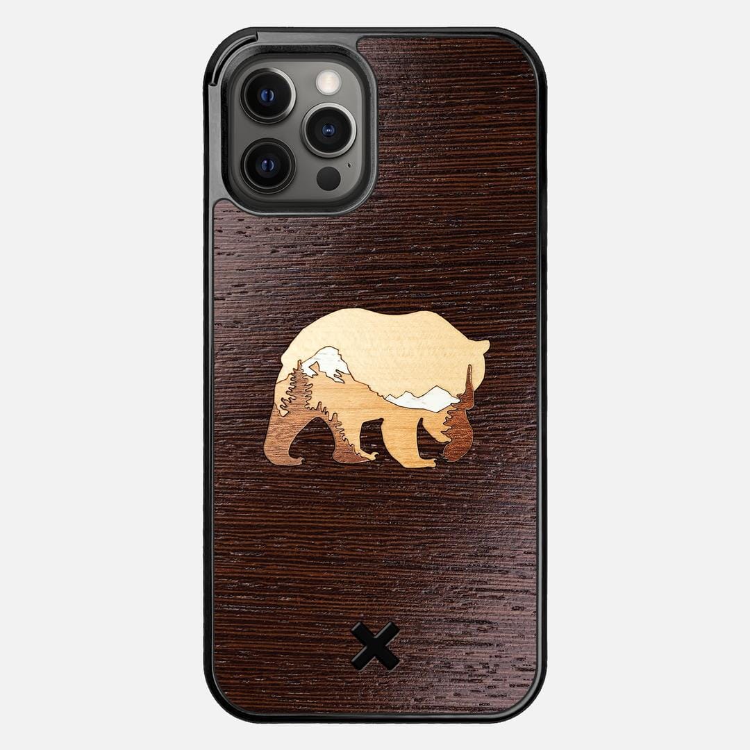 Bear Mountain Case for the Apple iPhone 12 Pro Max featuring a Wenge, Maple, Cherry, and Sapele Wood backer with the Keyway X Mark#Phone Model_iPhone 12 Pro Max
