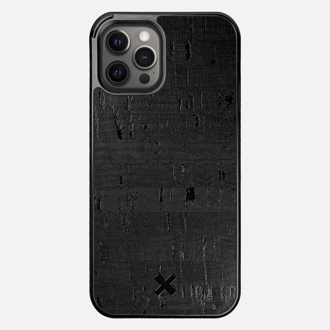 Black Cork Case for the Apple iPhone 12 Pro Max featuring a Genuine Cork backer with the Keyway X Mark#Phone Model_iPhone 12 Pro Max