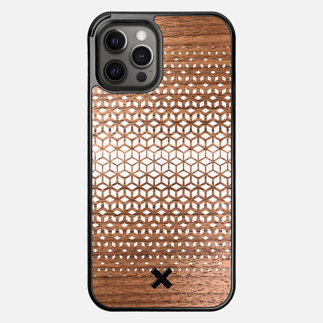 Geo Case for the Apple iPhone 12 Pro Max featuring a UV Printed Walnut Wood backer with the Keyway X Mark#Phone Model_iPhone 12 Pro Max