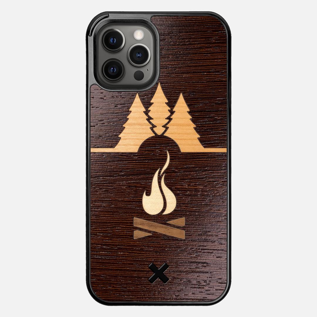 Nomad Case for the Apple iPhone 12 Pro Max featuring a Wenge, Cherry, Maple, and Walnut Wood backer with the Keyway X Mark#Phone Model_iPhone 12 Pro Max