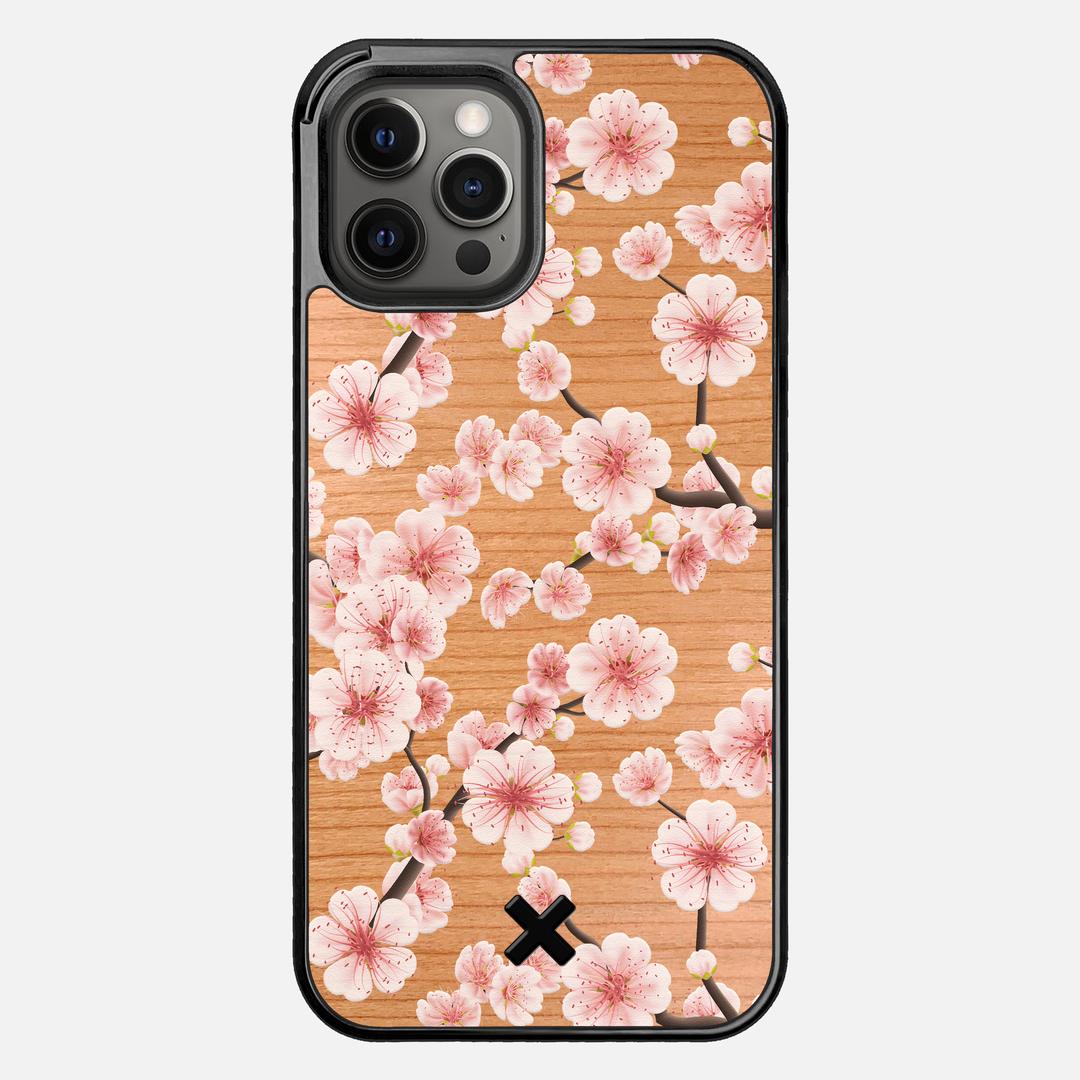 Sakura Case for the Apple iPhone 12 Pro Max featuring a UV Printed Cherry Wood backer with the Keyway X Mark#Phone Model_iPhone 12 Pro Max