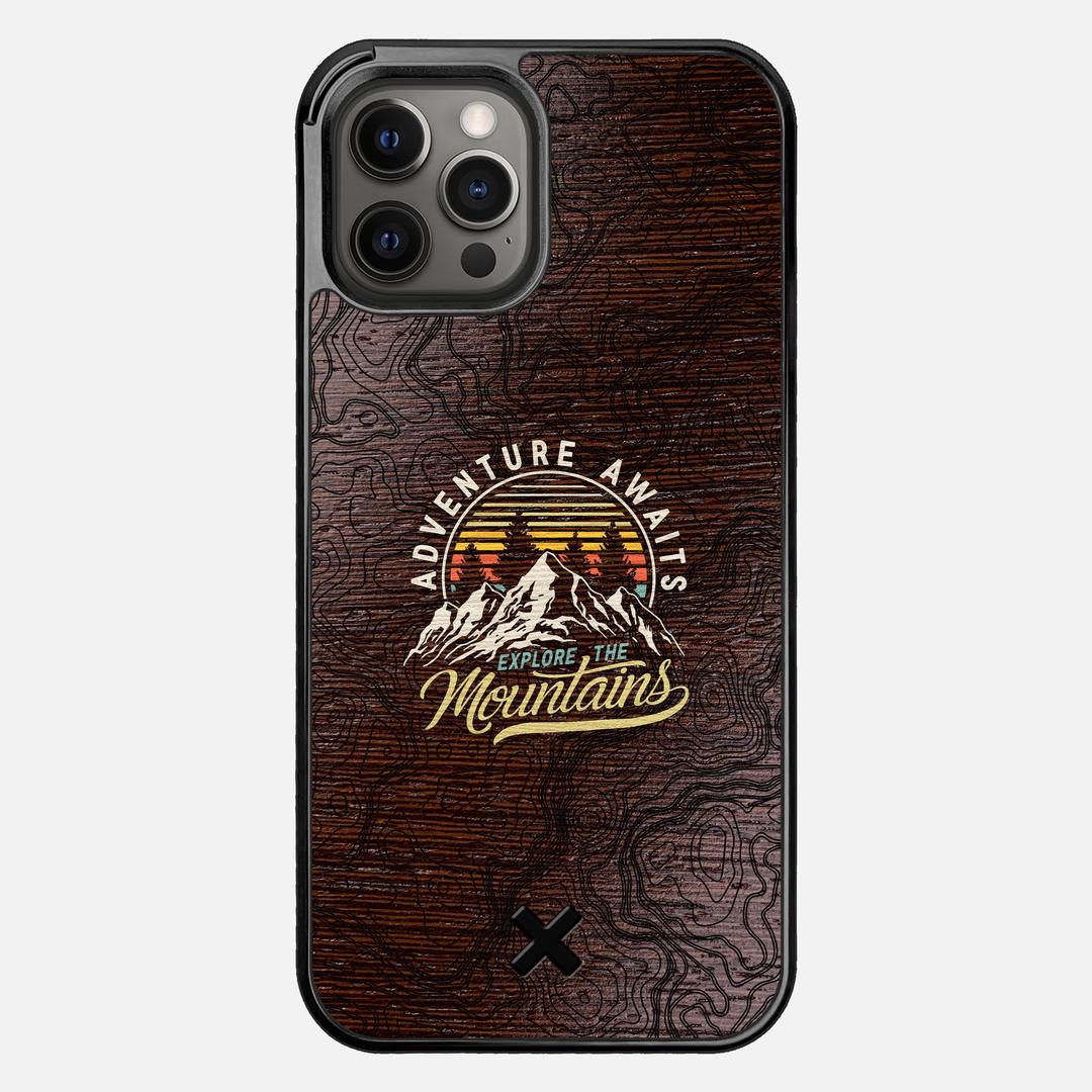 Wanderlust Case for the Apple iPhone 12 Pro Max featuring a UV Printed Wenge Wood backer with the Keyway X Mark#Phone Model_iPhone 12 Pro Max