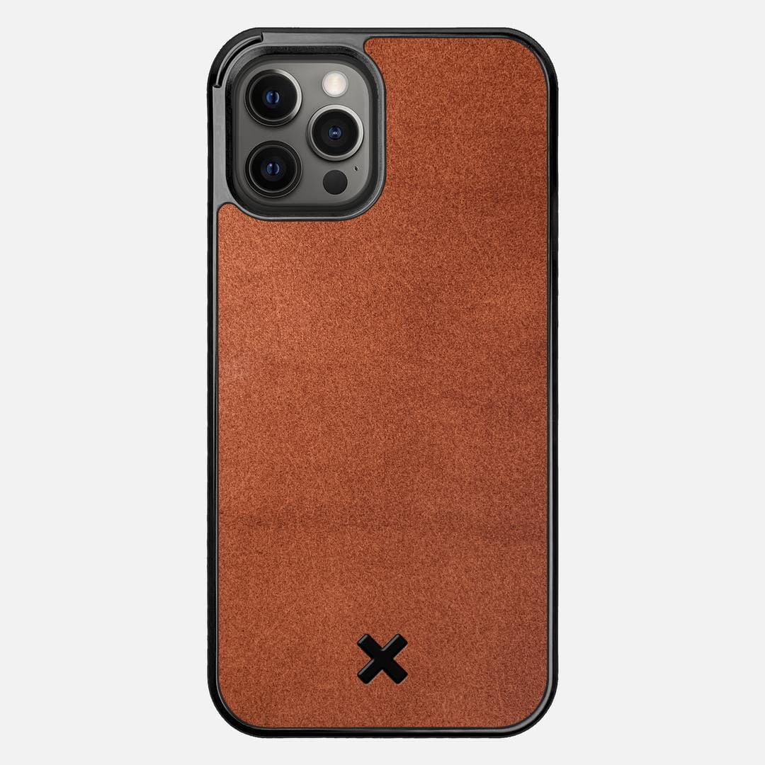 Whiskey Leather Case for the Apple iPhone 12 Pro Max featuring a Genuine Leather backer with the Keyway X Mark#Phone Model_iPhone 12 Pro Max