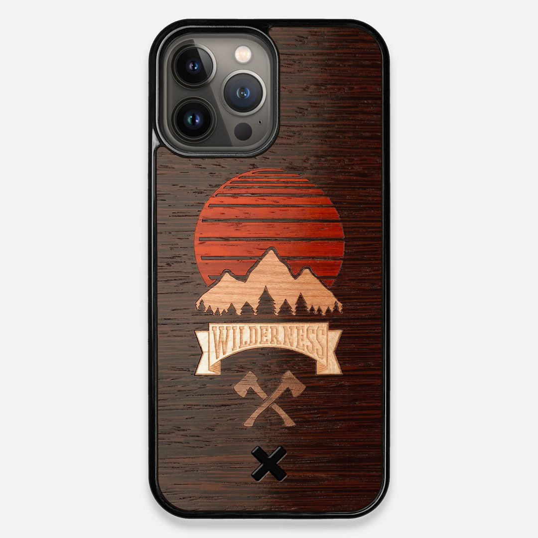 Front view of the Wilderness Wenge Wood iPhone 13 Pro Max Case by Keyway Designs