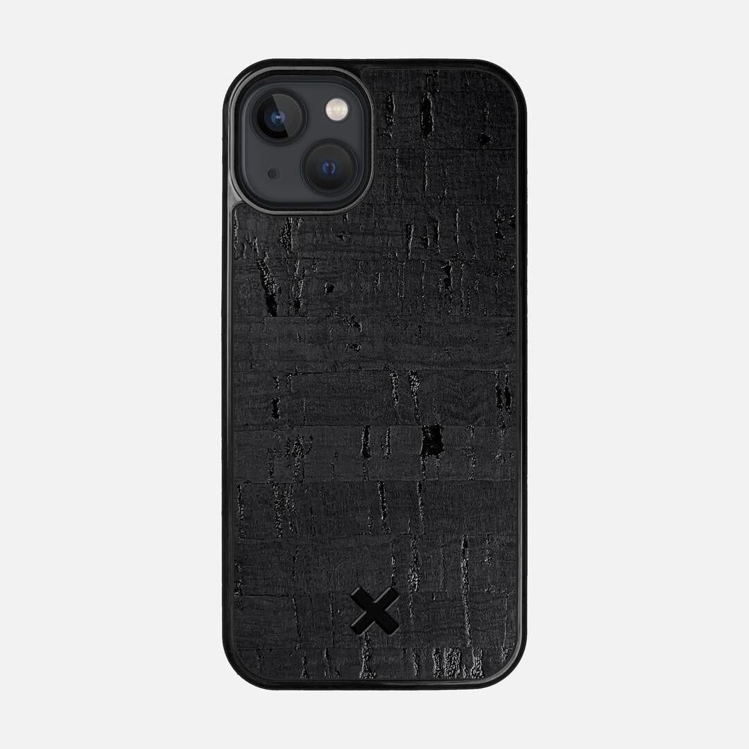 Black Cork Case for the Apple iPhone 13 featuring a Genuine Cork backer with the Keyway X Mark#Phone Model_iPhone 13