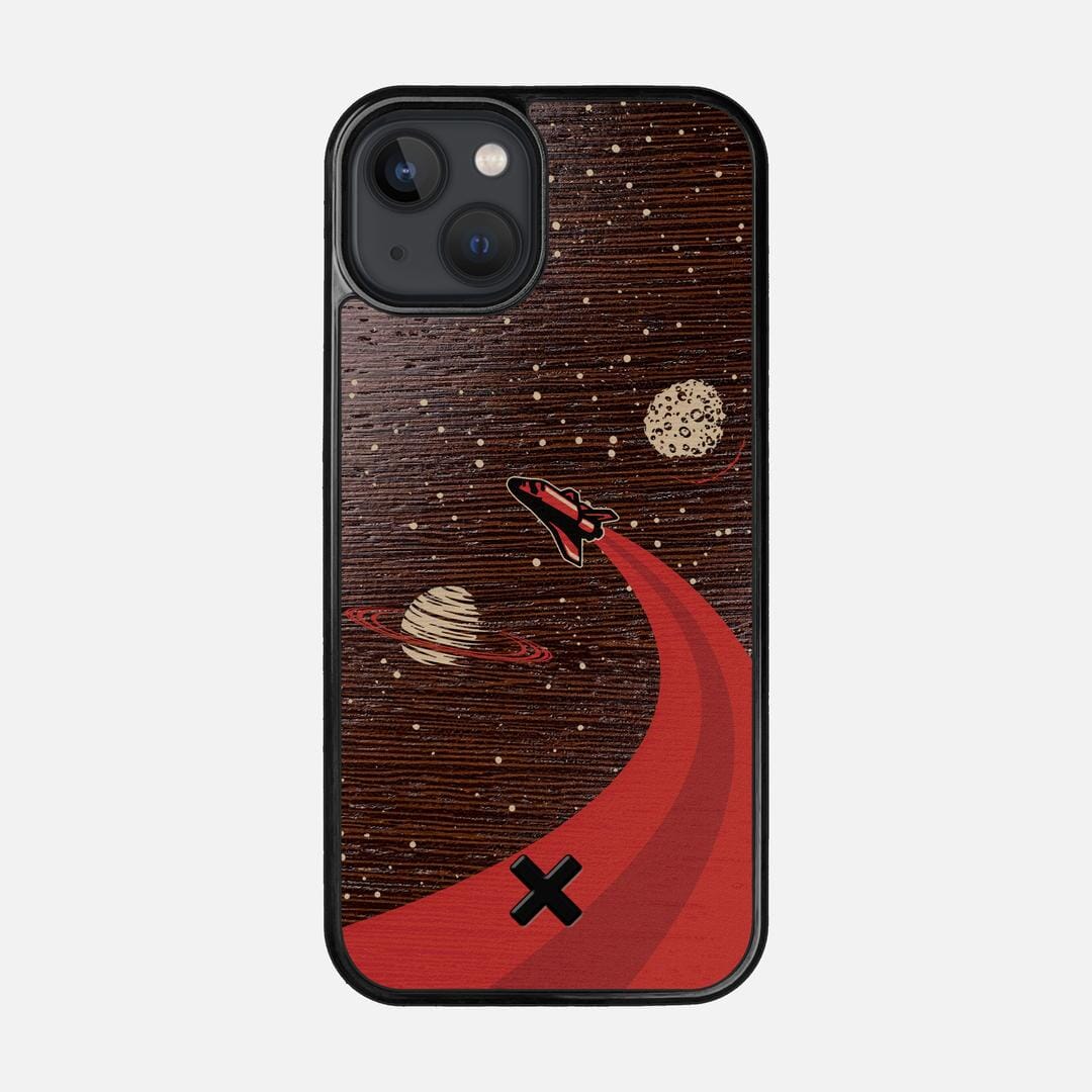 Booster Case for the Apple iPhone 13 featuring a UV Printed Wenge Wood backer with the Keyway X Mark#Phone Model_iPhone 13