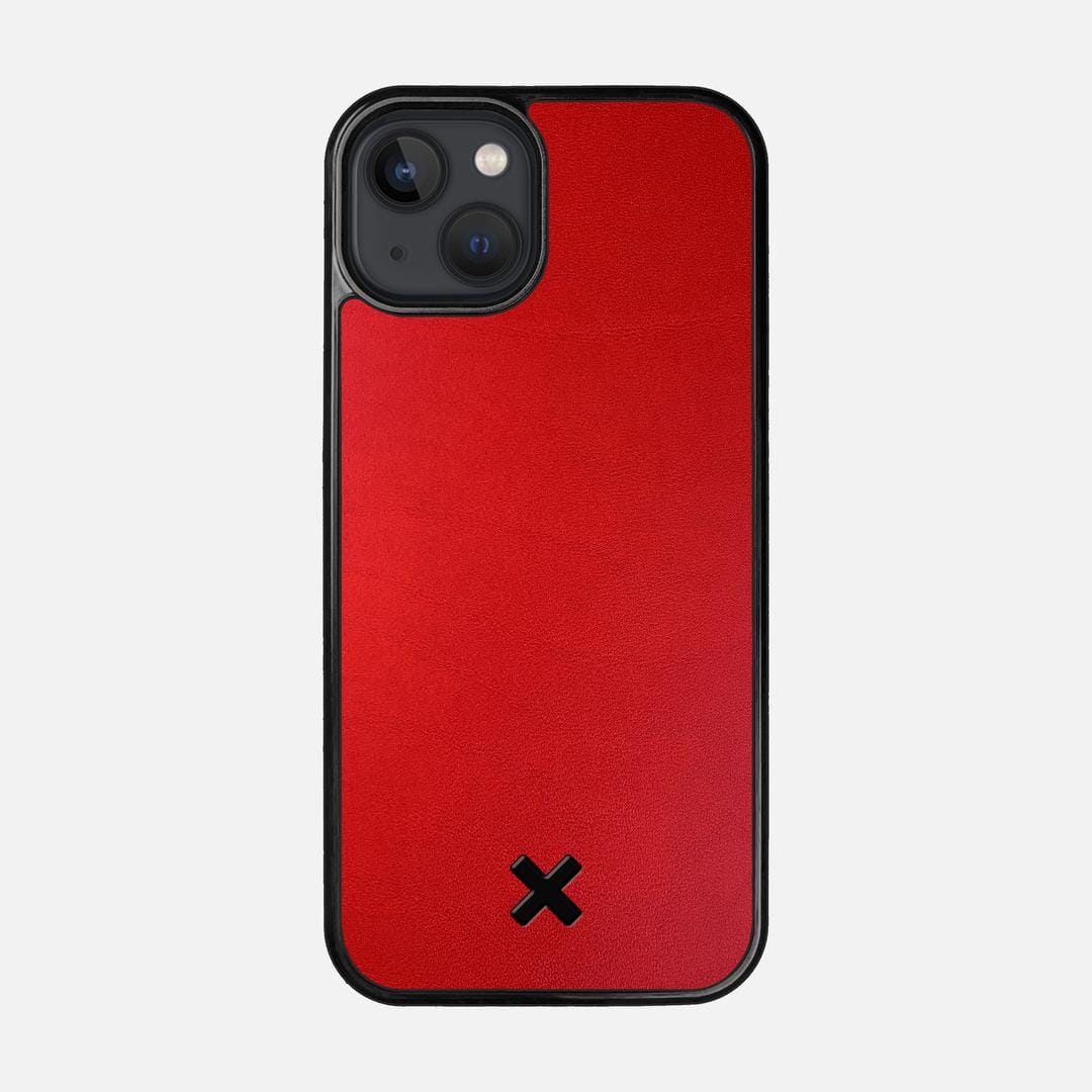 Crimson Leather Case for the Apple iPhone 13 featuring a Genuine Leather backer with the Keyway X Mark#Phone Model_iPhone 13