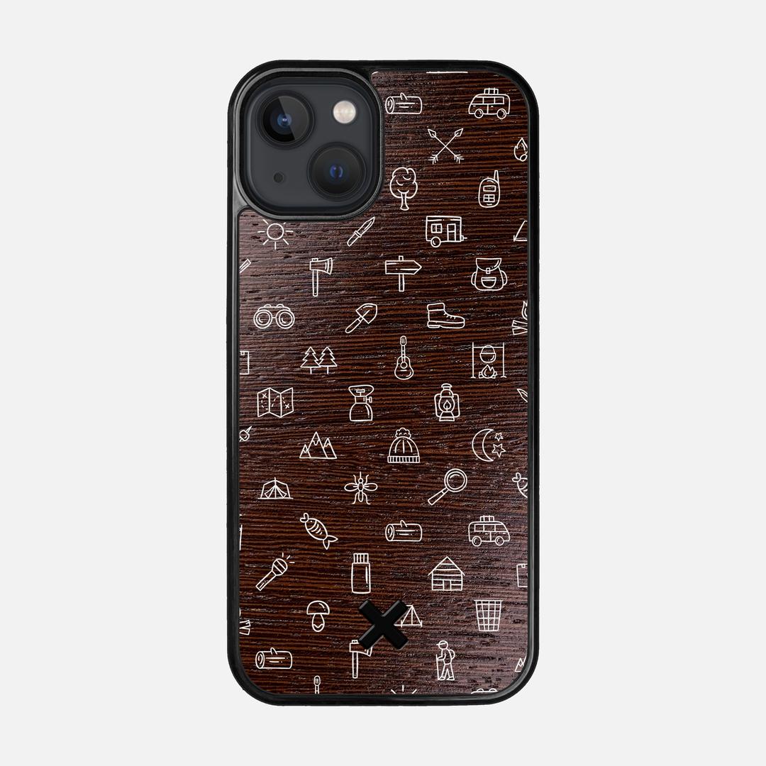 Gear Case for the Apple iPhone 13 featuring a UV Printed Wenge Wood backer with the Keyway X Mark#Phone Model_iPhone 13