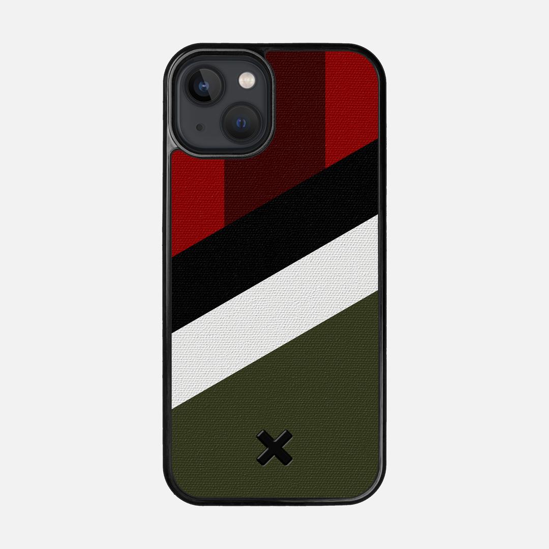 Highland Case for the Apple iPhone 13 featuring a UV Printed Cotton Canvas backer with the Keyway X Mark#Phone Model_iPhone 13