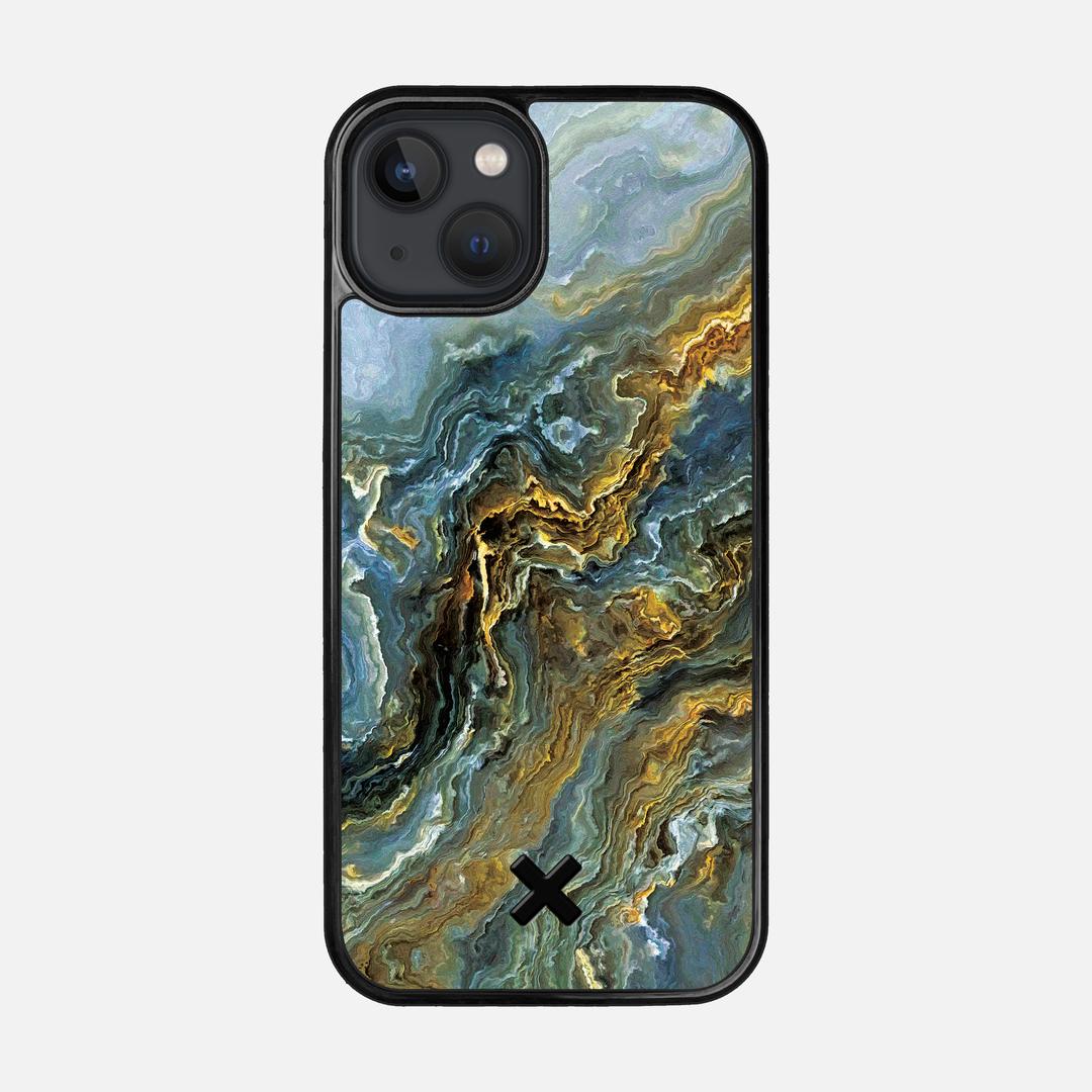 Indigo Case for the Apple iPhone 13 featuring a UV Printed Wenge Wood backer with the Keyway X Mark#Phone Model_iPhone 13
