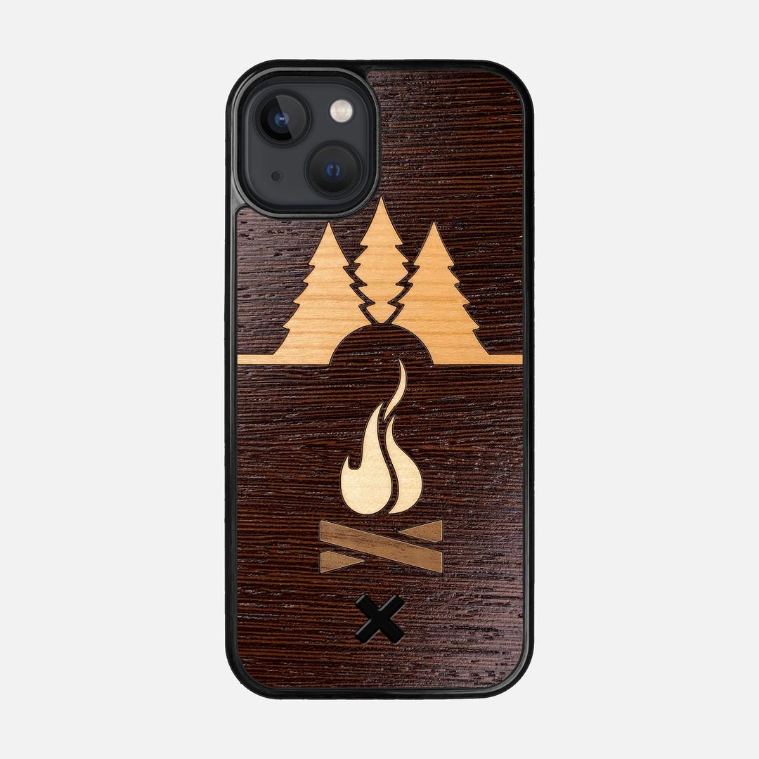Nomad Case for the Apple iPhone 13 featuring a Wenge, Cherry, Maple, and Walnut Wood backer with the Keyway X Mark#Phone Model_iPhone 13