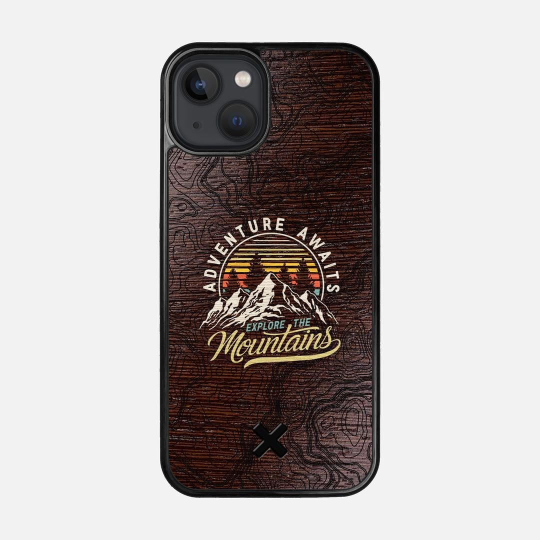 Wanderlust Case for the Apple iPhone 13 featuring a UV Printed Wenge Wood backer with the Keyway X Mark#Phone Model_iPhone 13