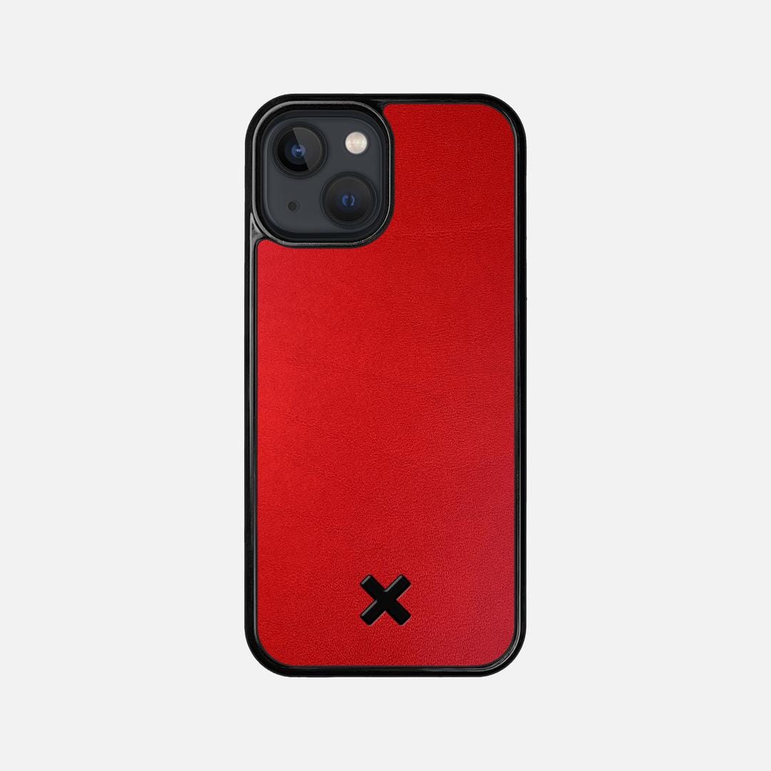 Crimson Leather Case for the Apple iPhone 13 Mini featuring a Genuine Leather backer with the Keyway X Mark#Phone Model_iPhone 13 Mini